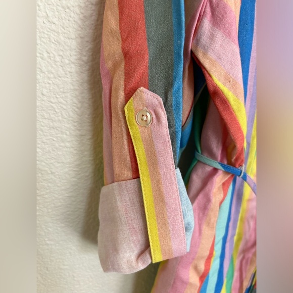 GAP Linen Maternity Striped Button-Up Top Size L - Picture 5 of 8